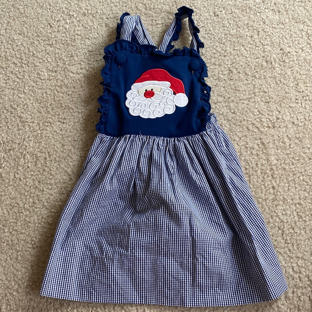 Smocked Monkey Size 3 Santa Dress